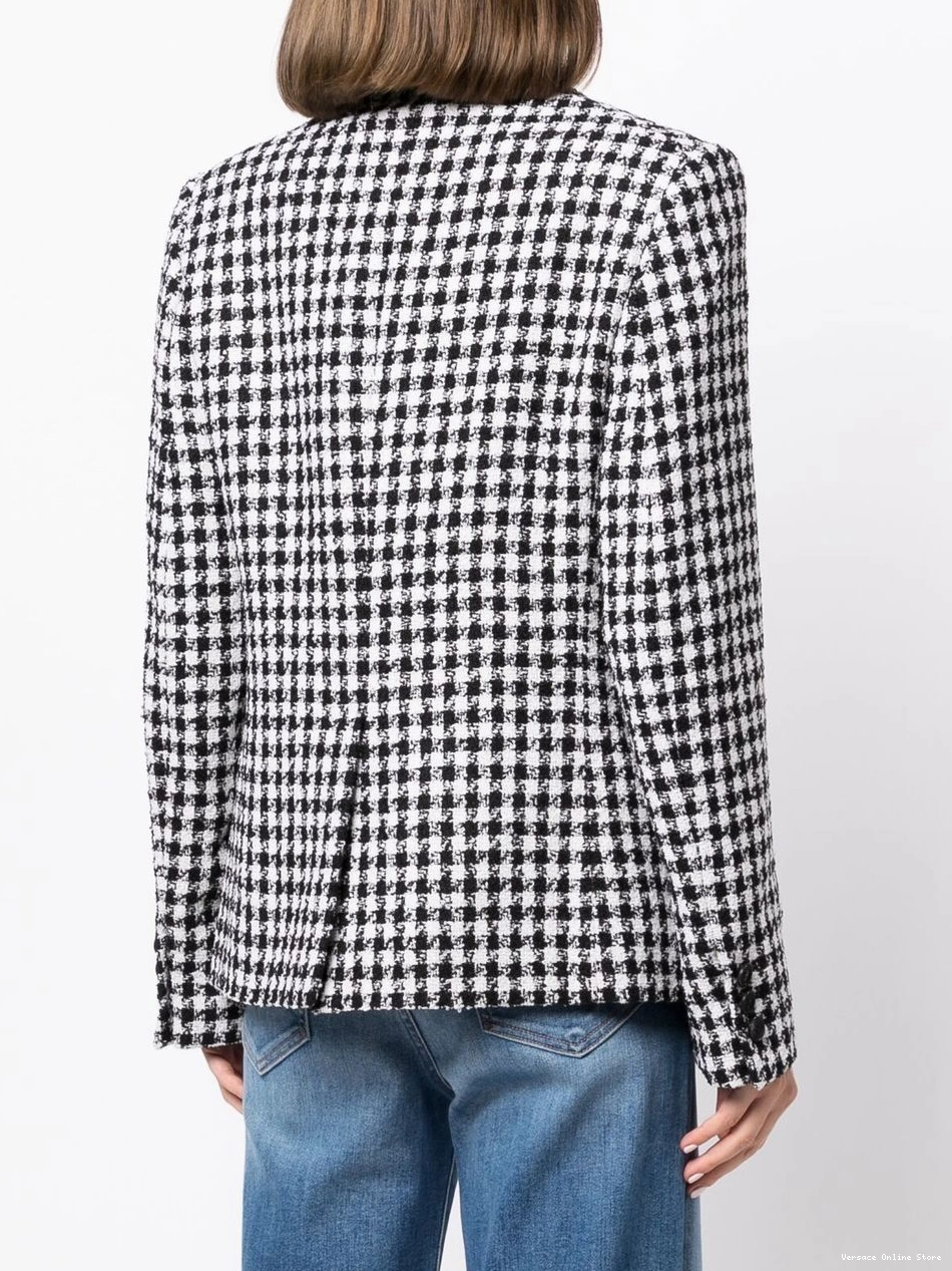 Affordable dogtooth tweed blazer Versace Women single-breasted 0418